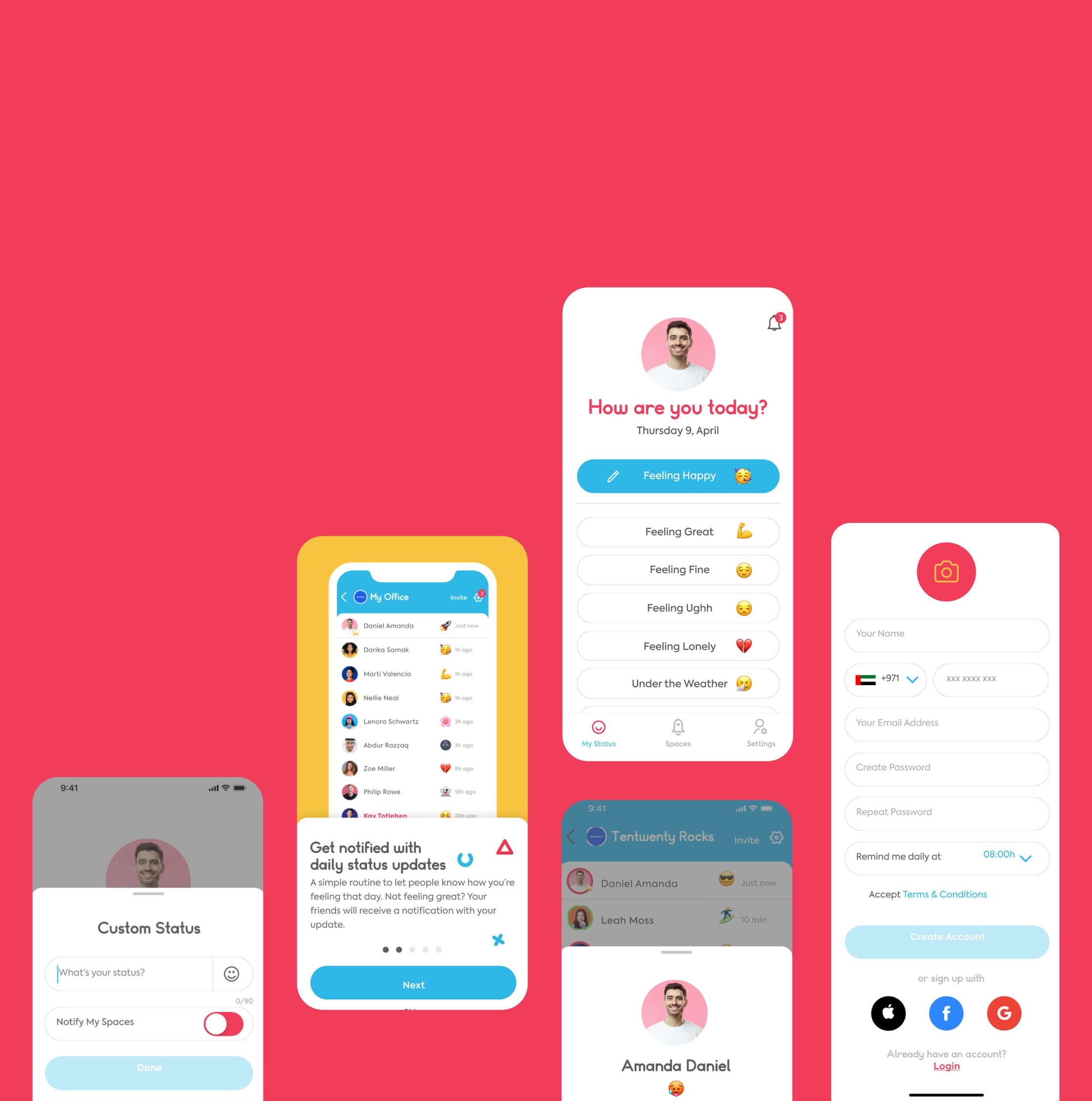 Who!Cares - App Screens Background